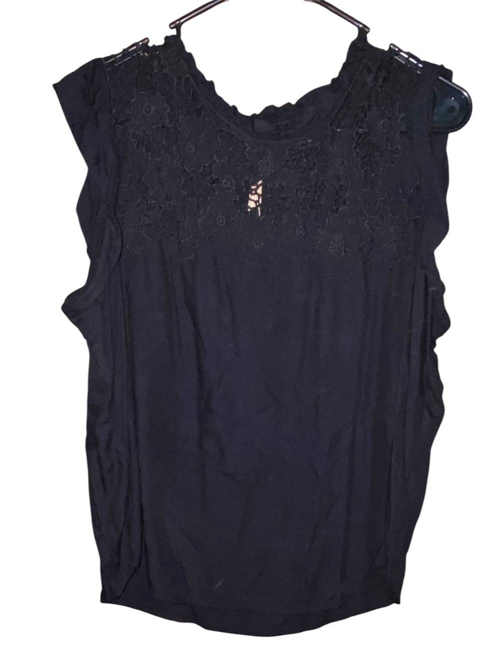 PRESWICK & MOORE Sleeveless Lace Blouse. SZ L